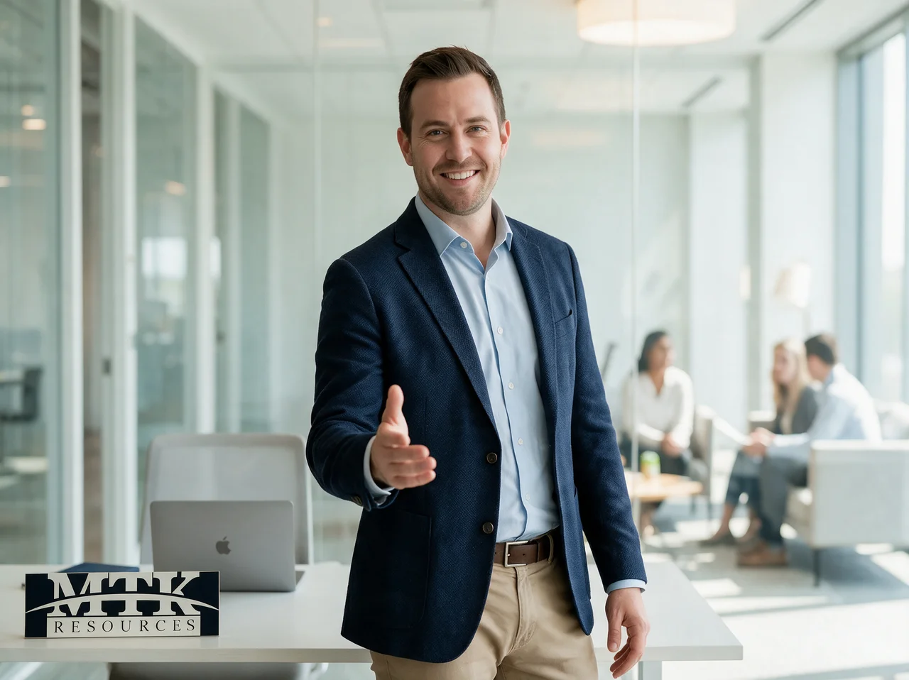 An MTK recruiter welcoming a new hire